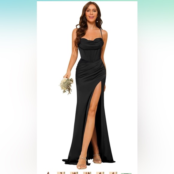 Sheath Spaghetti Straps Lemon Green Bridesmaid Dress with Silt main image 1